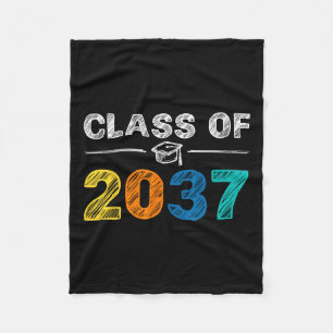 Of 2037 Grow With Me First Day Of School Graduatio Fleece Blanket