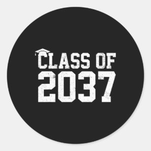 Of 2037 Grow With Me Graduation First Day Of Schoo Classic Round Sticker