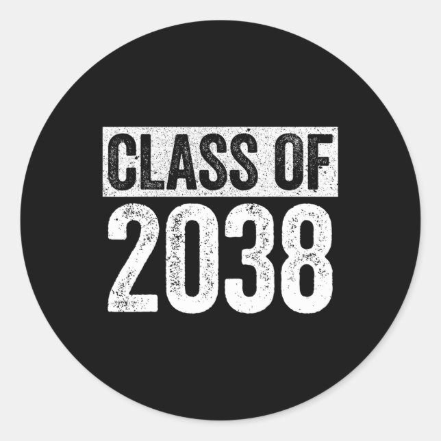 Of 2038 Senior 2038 Graduation Shirt  Classic Round Sticker (Front)