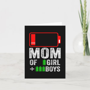 Of 3 Boy 1 Girl Gift From Kid Mothers Day Birthday Card