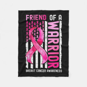 Of A Warrior Breast Cancer Usa Flag Awareness Pink Fleece Blanket