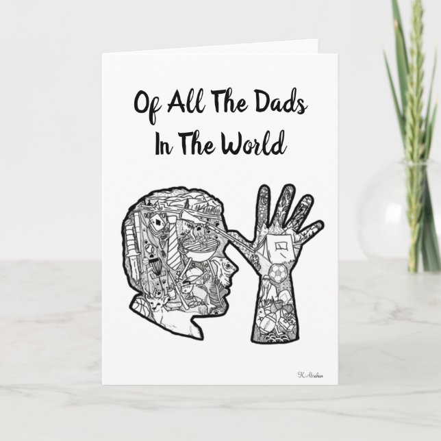 Of All The Dads In the World ASL Greeting Cards (Front)