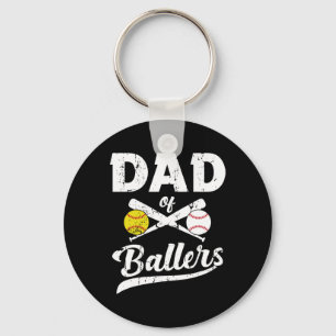 Of Ballers Dad Of Baseball And Softball Player For Key Ring