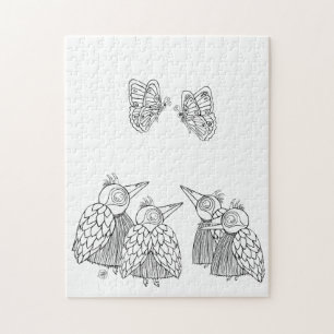 Of Birds & Butterflies - Colour it Yourself Jigsaw Puzzle
