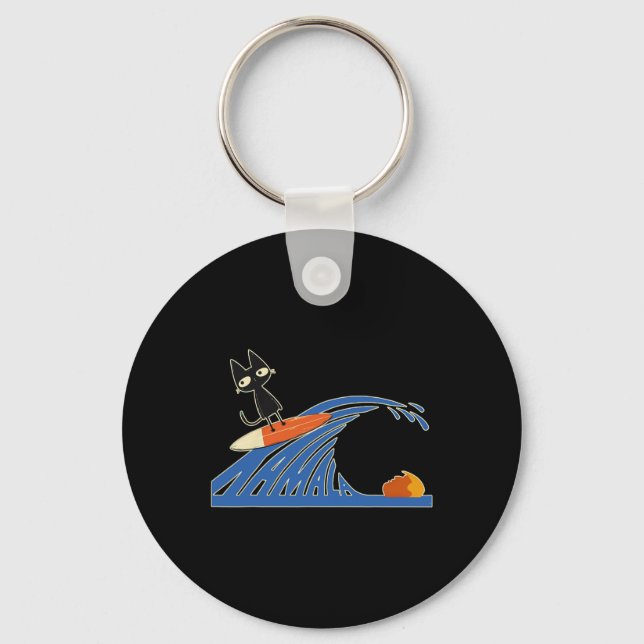 Of Blue Cats Blue Cats Wave For Kamala Cats Funny  Key Ring (Front)