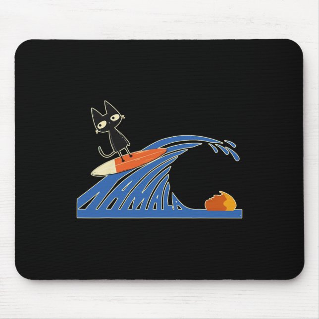 Of Blue Cats Blue Cats Wave For Kamala Cats Funny  Mouse Mat (Front)