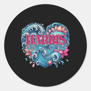 Of Blue Lotus For Kamala Harris 2024 Wheimer 2024 Classic Round Sticker