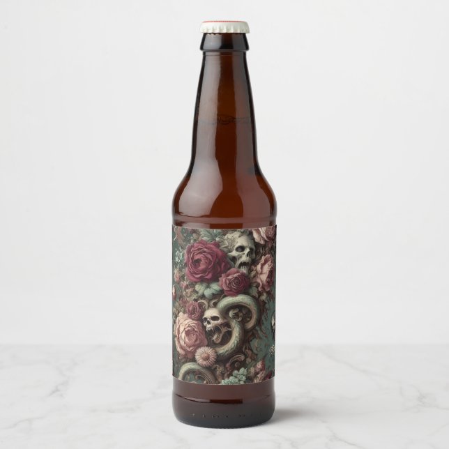 Of Bone & Vine – Gothic Victorian  Beer Bottle Label (Front)