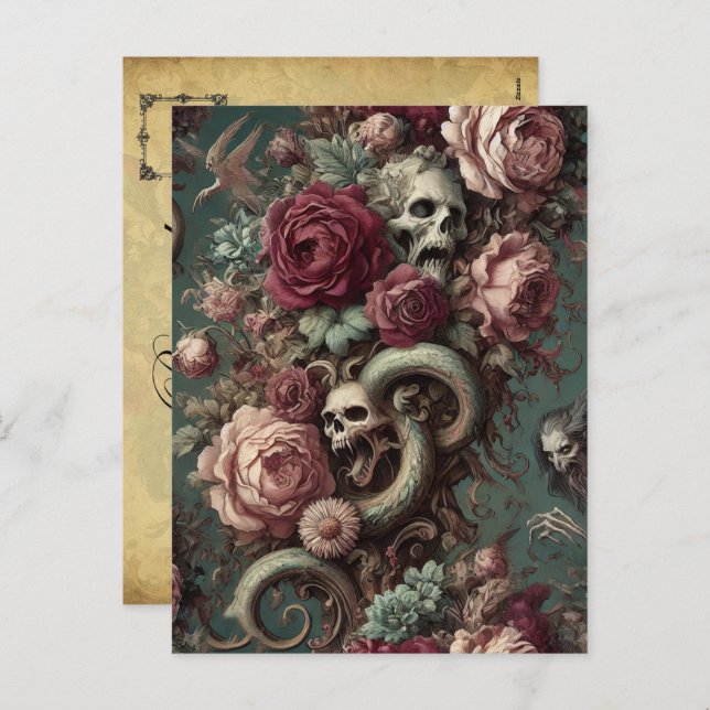 Of Bone & Vine – Gothic Victorian  Holiday Postcard (Front/Back)