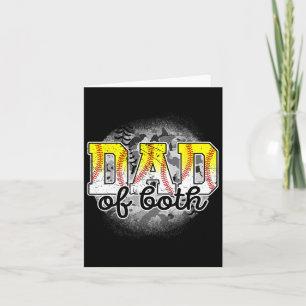 Of Both Baseball Softball Fathers Day Baseball Pla Card