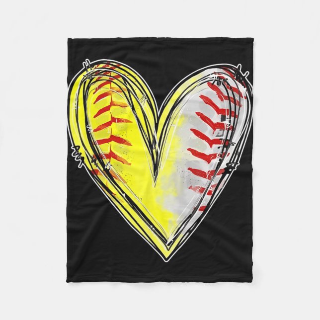 Of Both Baseball Softball Mum Mothers Day Women  Fleece Blanket (Front)