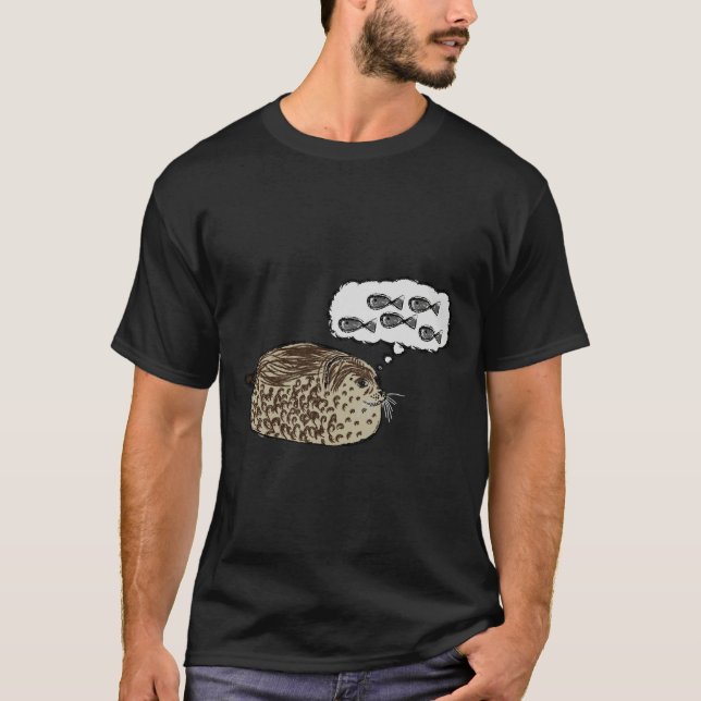 Of Chubby Seal Dreaming Of Fish T-Shirt (Front)