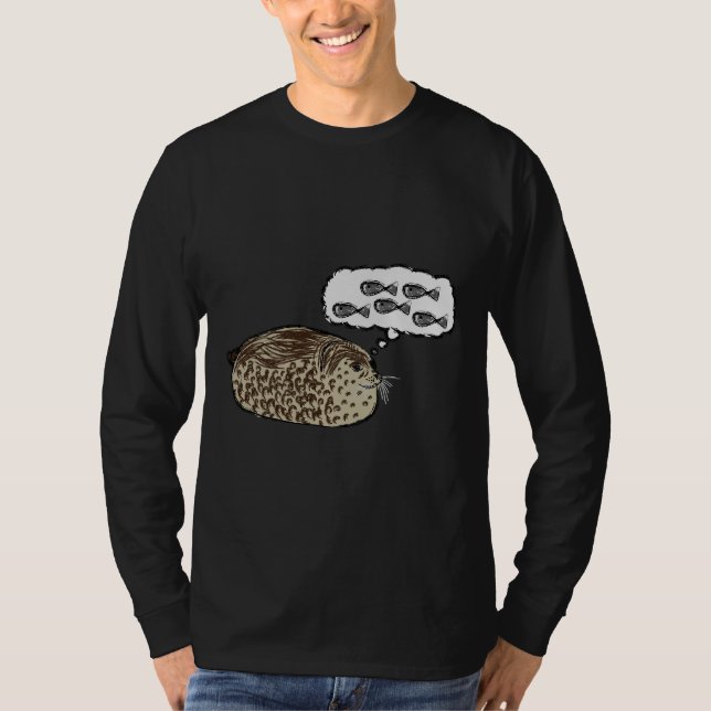Of Chubby Seal Dreaming Of Fish T-Shirt (Front)