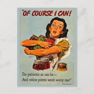 Of Course I Can! Vintage Retro World War II Postcard