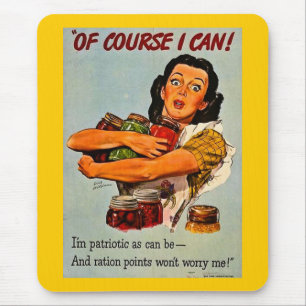Of Course I Can! Vintage World War II Mouse Mat