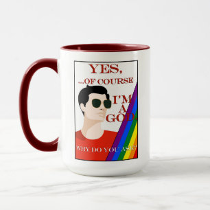 Of Course I'm a God Retro Vintage Gay Pride Male  Mug