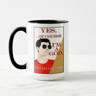 Of Course I'm a God Retro Vintage Young Man Male  Mug