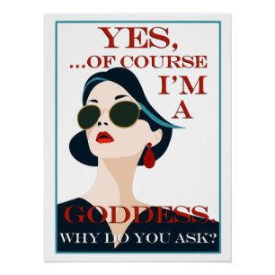 Of Course I'm a Goddess Retro Vintage Gay Pride  Poster