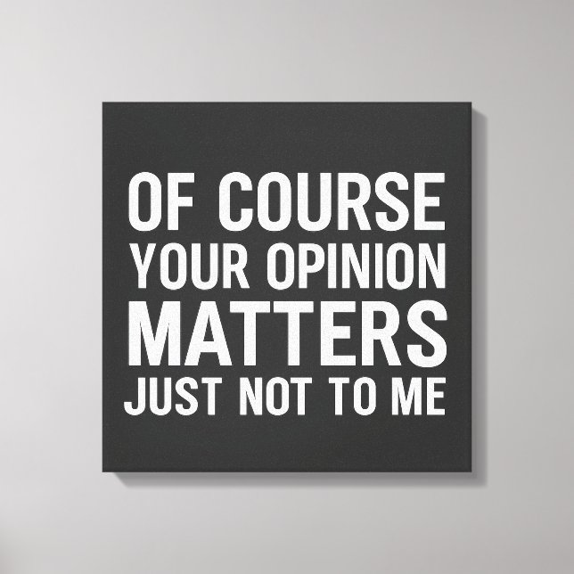 OF COURSE YOUR OPINION MTTERS JUST NOT TO ME  CANVAS PRINT (Front)