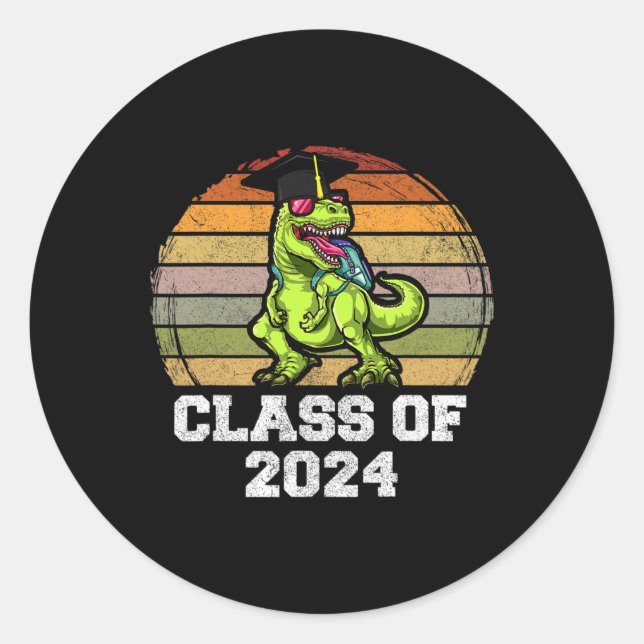 Of Dinosaur Apparel Hello Summer Teacher Student  Classic Round Sticker (Front)