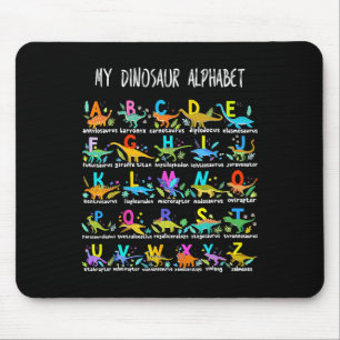 Of Dinosaurs Alphabet Abc Back To School Student K Mouse Mat