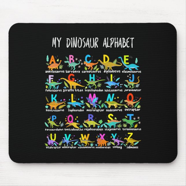 Of Dinosaurs Alphabet Abc Back To School Student K Mouse Mat (Front)