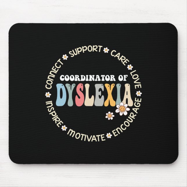 Of Dyslexia Squad Awareness Month Teacher  Mouse Mat (Front)