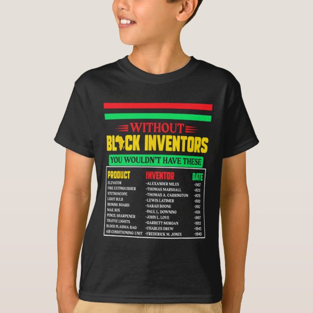 Of Forgotten Black Inventors Black History Month 5 T-Shirt (Front)