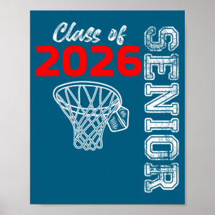 Of Graduate Senior Class Basketball Player Poster
