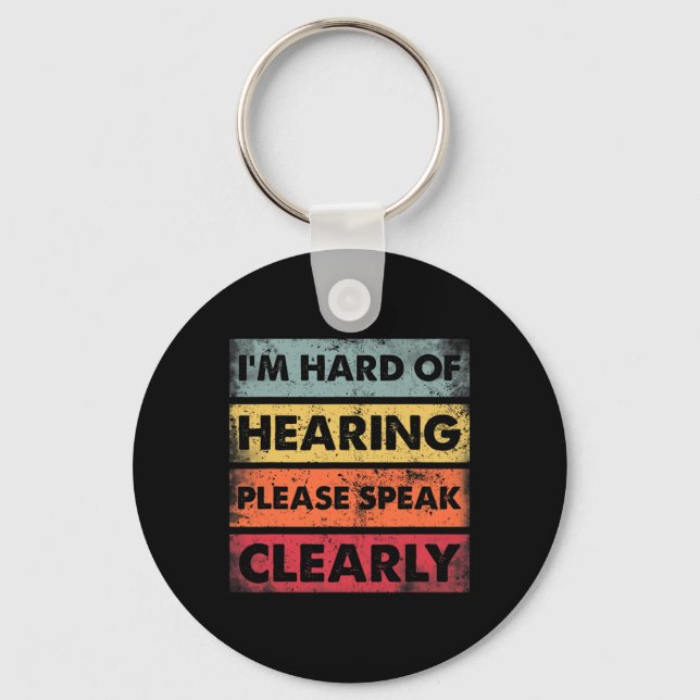 Of Hearing Deaf Hearing Impaired Asl Sign Language Key Ring (Front)