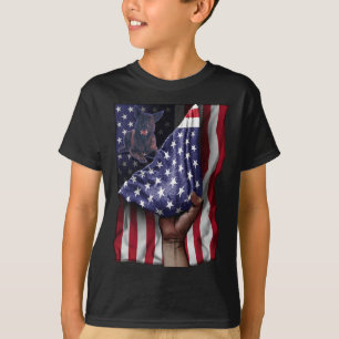 Of Independence Us Flag Dutch Shepherd  T-Shirt