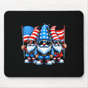 Of July 2024 Patriotic Gnomes Funny American Usa Mouse Mat