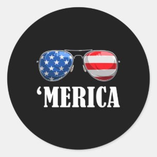 Of July America Independence Day merica Patriot Us Classic Round Sticker