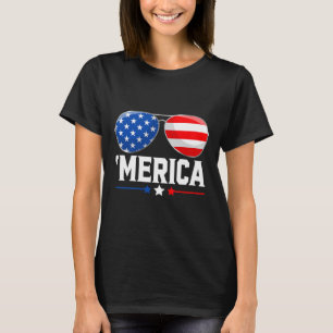 Of July America Independence Day Usa Flag Red Whit T-Shirt