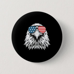 Of July American Bald Eagle Flag- Independence Day 6 Cm Round Badge