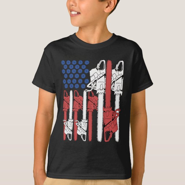 Of July Arborist Shirt Men Tree Climber Dad Chains (Front)