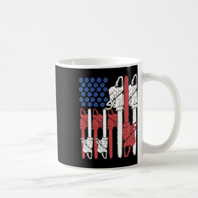 Of July Arborist Shirt Men Tree Climber Dad Chains Coffee Mug (Right)