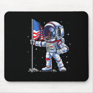 Of July Astronaut Usa American Flag Funny Patrioti Mouse Mat
