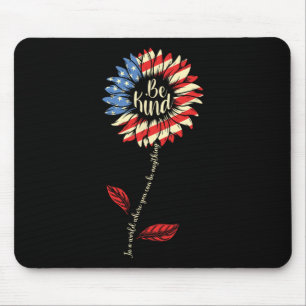 Of July Be Kind Sunflower Red White And Blue Mouse Mat