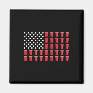 Of July Beer Pong American Flag College Party  Magnet