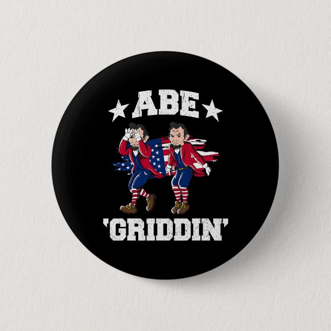 Of July Benjamin Franklin Griddy Ben Griddin  6 Cm Round Badge (Front)