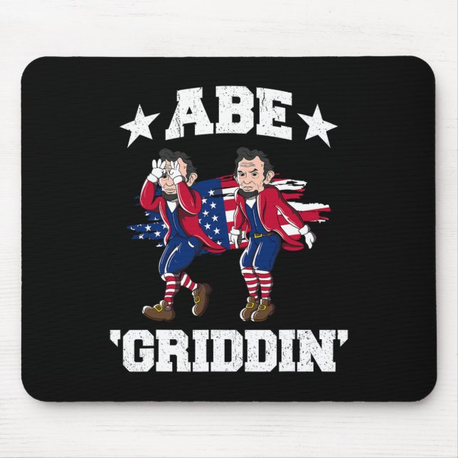 Of July Benjamin Franklin Griddy Ben Griddin  Mouse Mat (Front)