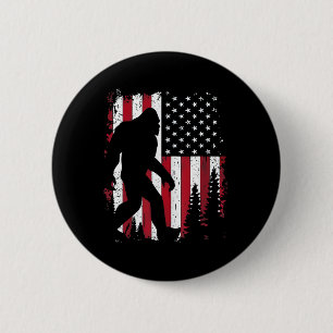 Of July Bigfoot Sasquatch American Flag Patriotic 6 Cm Round Badge