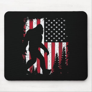 Of July Bigfoot Sasquatch American Flag Patriotic  Mouse Mat