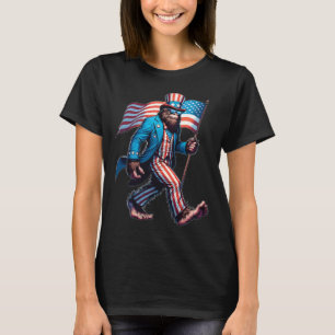 Of July Bigfoot Sasquatch Patriotic American Flag T-Shirt