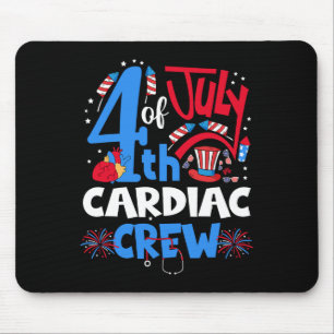 Of July Cardiac Crew Cardiac Nurse Happy 4th Of Ju Mouse Mat