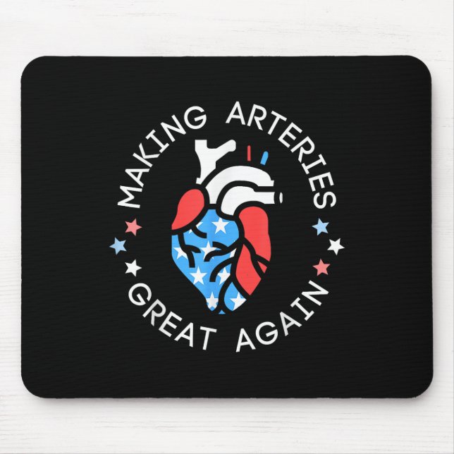 Of July Cardiac Nurse Making Arteries Great Again  Mouse Mat (Front)