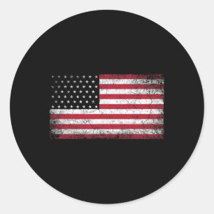 Of July Christmas Gift American Flag Vintage Count Classic Round Sticker