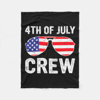Of July Crew Matching Funny Family Outfits  Fleece Blanket