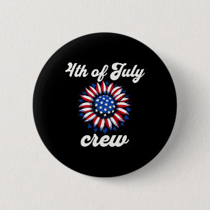 Of July Crew Usa Flag 6 Cm Round Badge